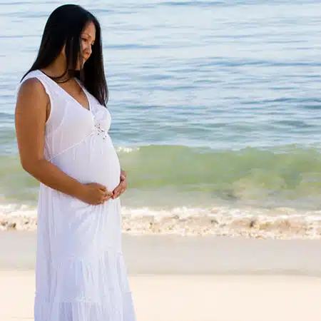 pregnant woman at the beach